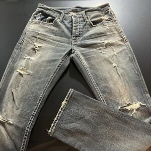 Women's BKE Denim High Waist Blue Jeans Size 16 Button Washed